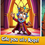 King Robert's Mishap**

*   **Keywords:** Royal Match, King Robert, cartoon, humorous situation, puzzle game, mobile game ad.
*   **Description:** King Robert, the Royal Match character, is in a comically precarious situation (e.g., about to fall, tangled in something, surprised expression). The image should have a cartoon style, reminiscent of the game's advertising. Bright colors and a playful composition are key. Suggest action and the challenge he's facing.

**